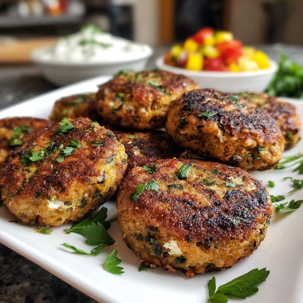 Mediterranean Chicken Patties Recipe - Recipe Image