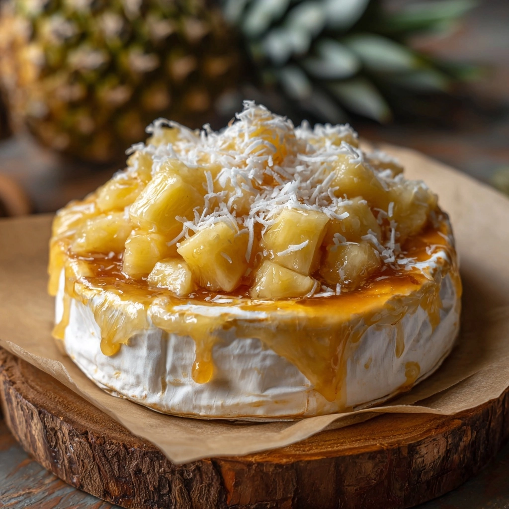Hawaiian Style Baked Brie with Pineapple & Mango Recipe - Recipe Image