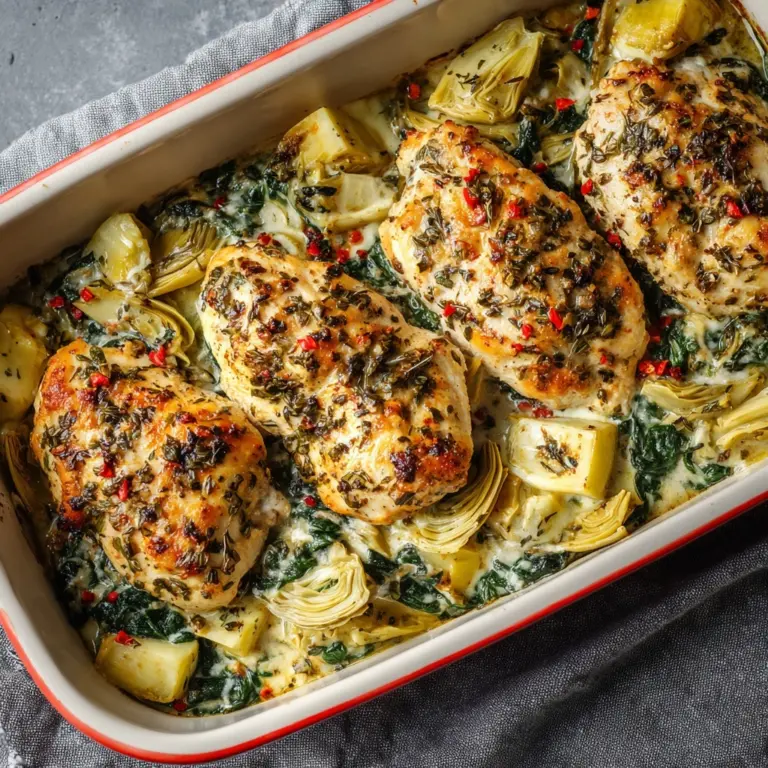 Healthy Spinach Artichoke Chicken Bake Recipe