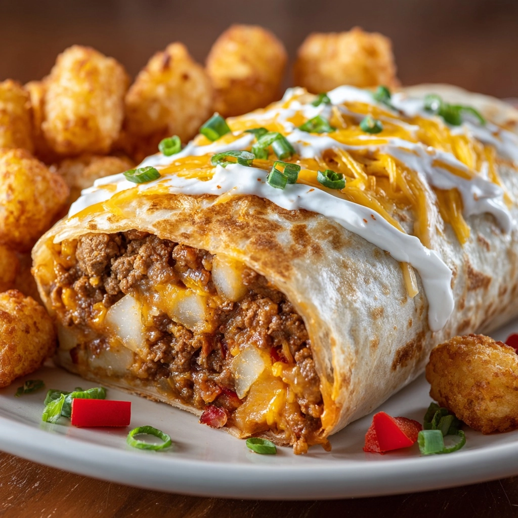 Cheesy Potato Burritos Comfort Meal Recipe - Recipe Image