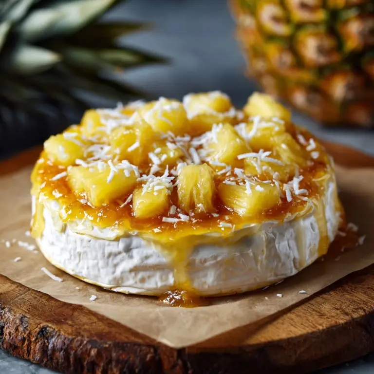 Hawaiian Style Baked Brie with Pineapple & Mango Recipe