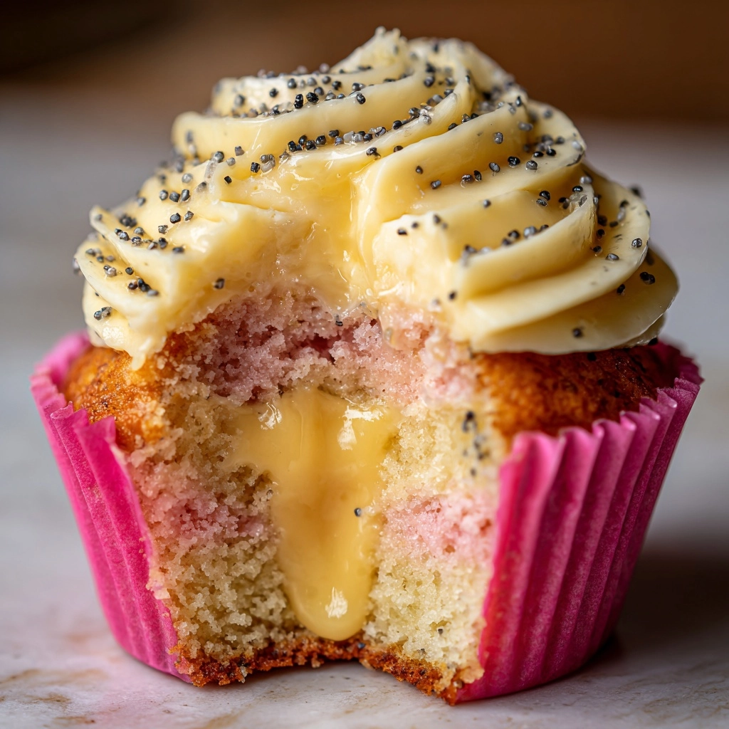 Lemon Poppy Seed Cupcakes with Lemon Curd Filling Recipe - Recipe Image