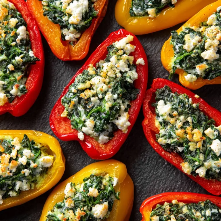 Spinach and Feta Stuffed Mini Peppers Recipe