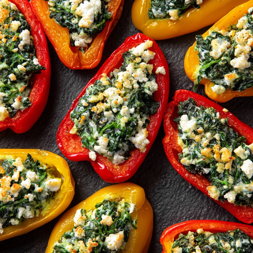 Spinach and Feta Stuffed Mini Peppers Recipe - Recipe Image
