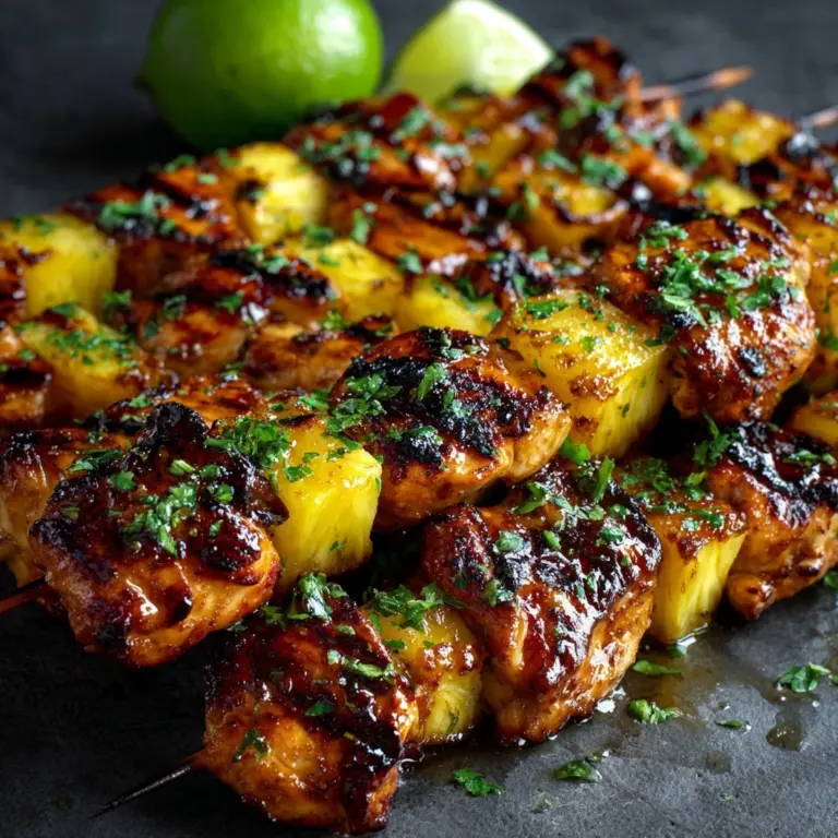 Sweet and Spicy Grilled Chicken and Pineapple Skewers Recipe