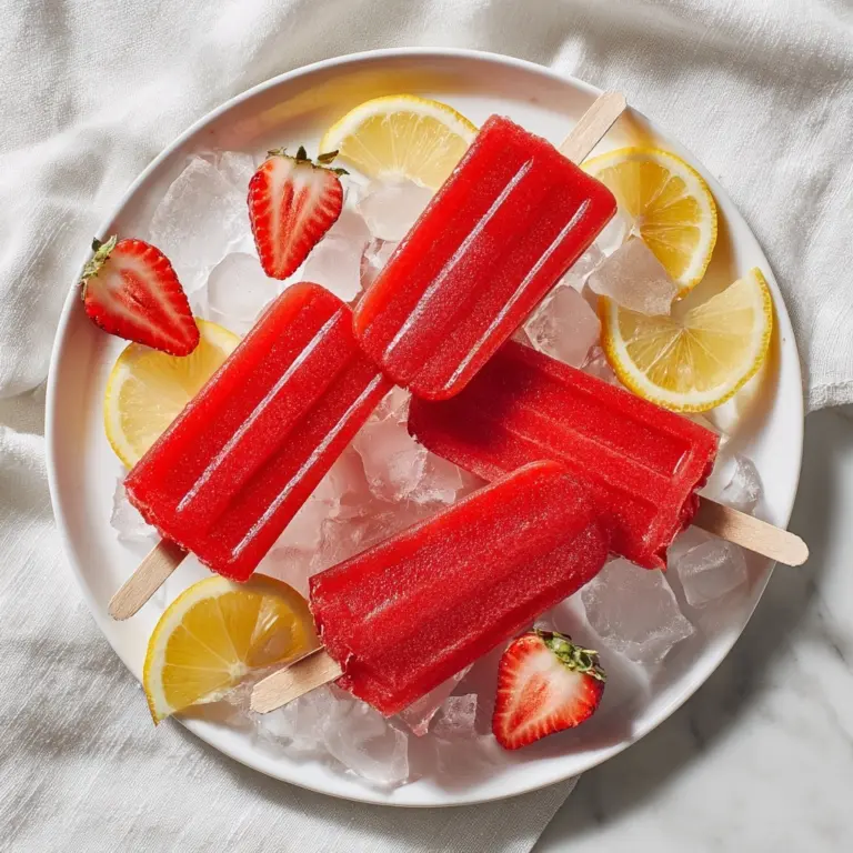 Strawberry Lemonade Popsicles Recipe
