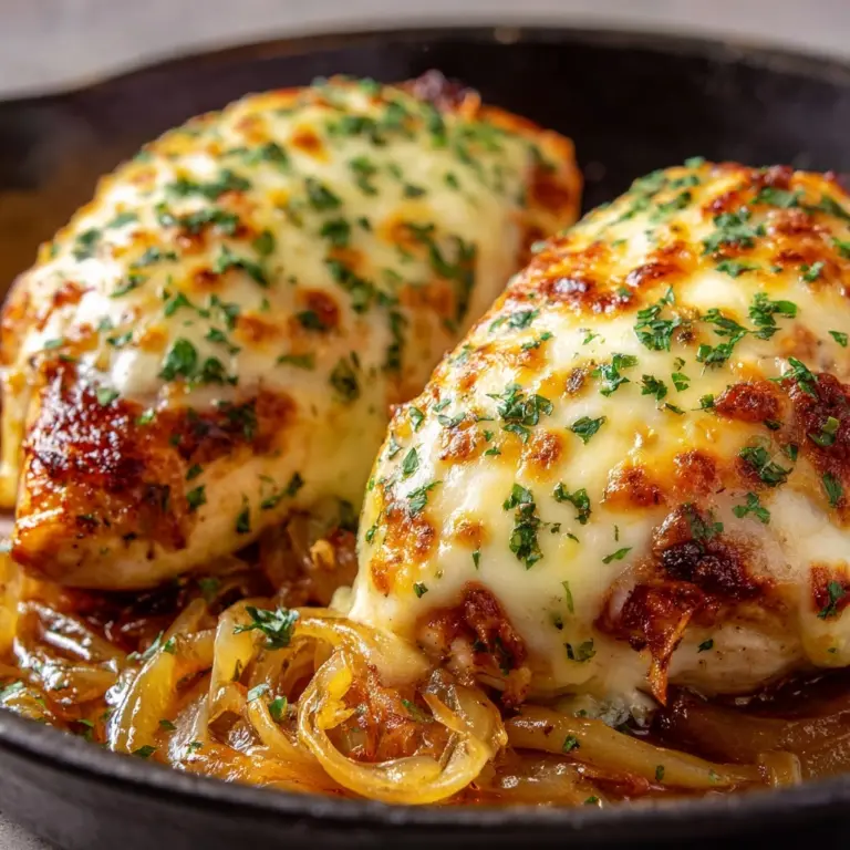 Easy One Pan French Onion Stuffed Chicken Recipe