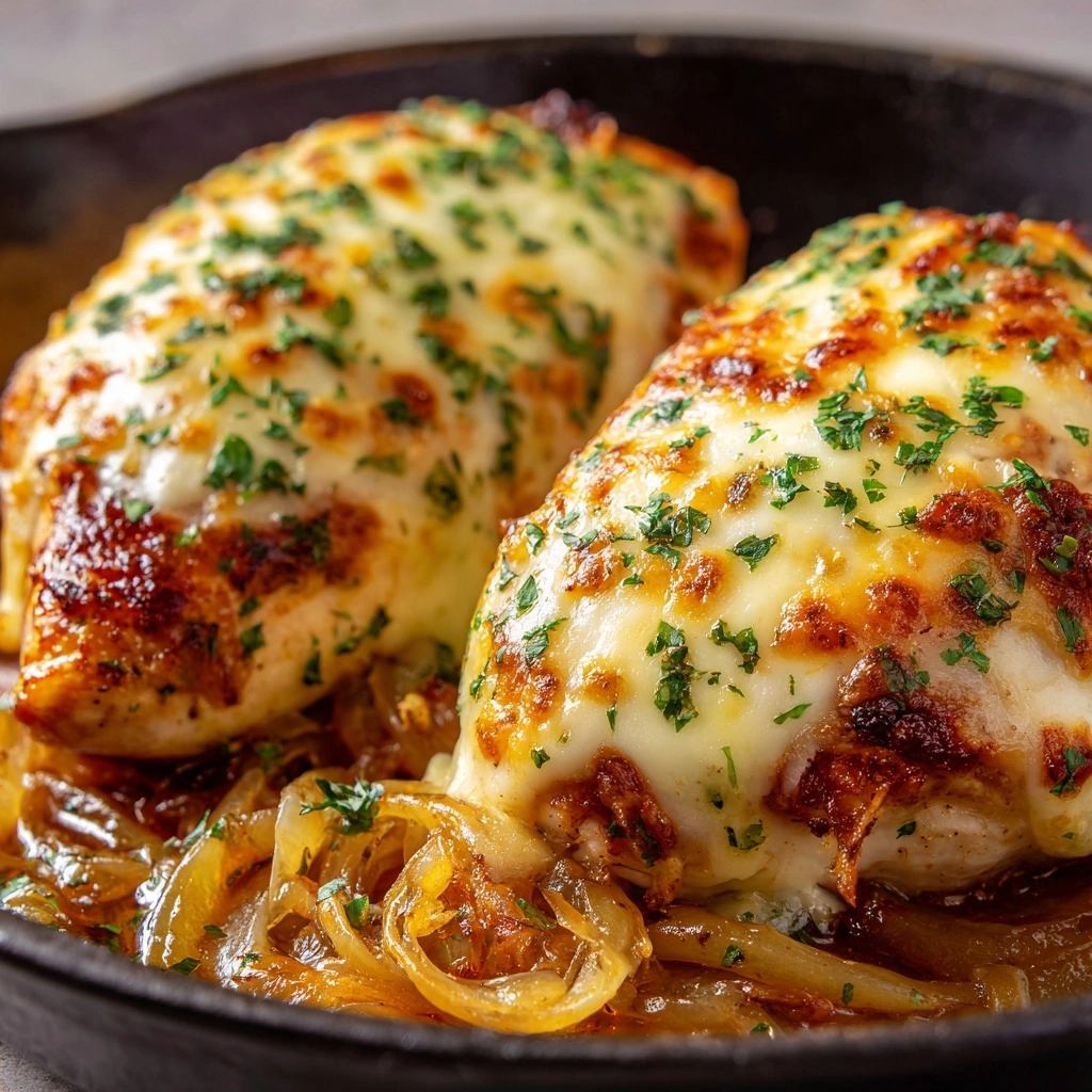 Easy One Pan French Onion Stuffed Chicken Recipe