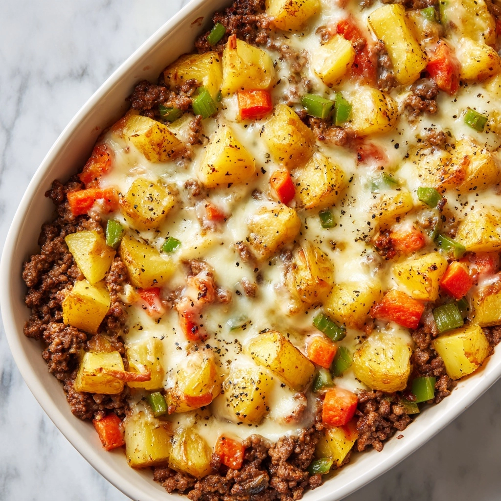 Crockpot Cheesesteak Potato Casserole Recipe - Recipe Image