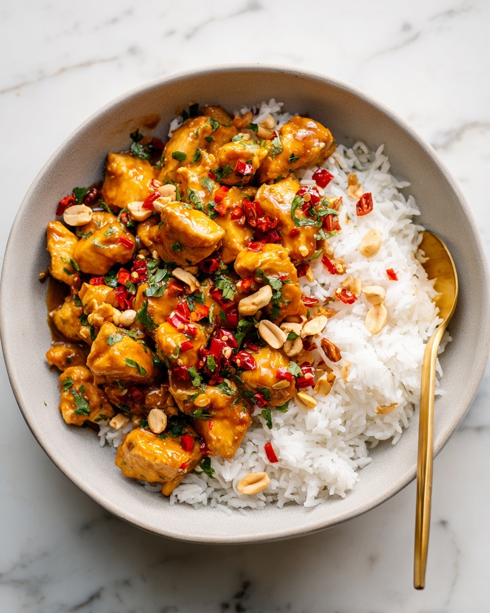 Creamy Slow Cooker Peanut Chicken Recipe - Recipe Image