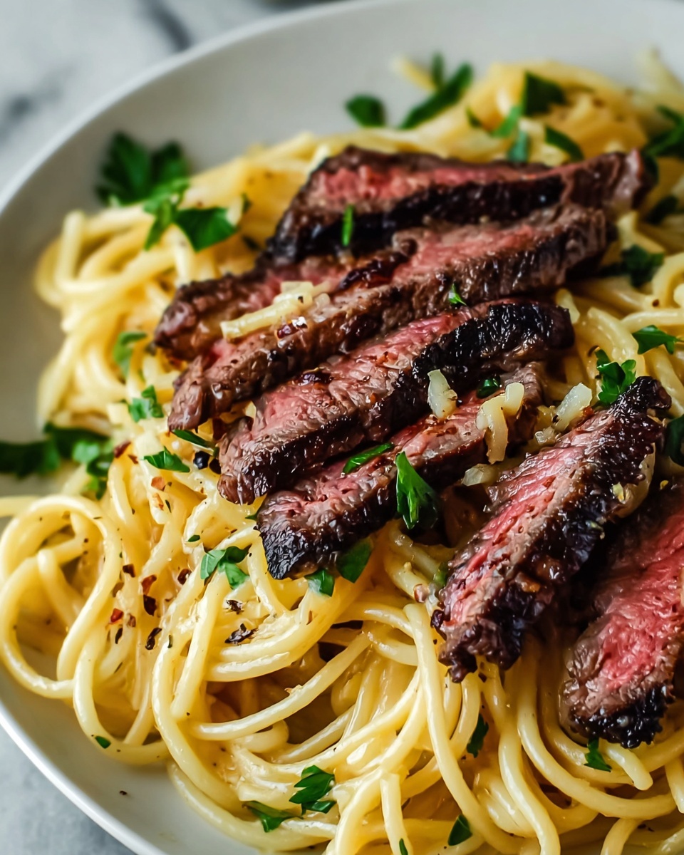 Garlic Butter Steak Lightning Noodles Recipe - Recipe Image