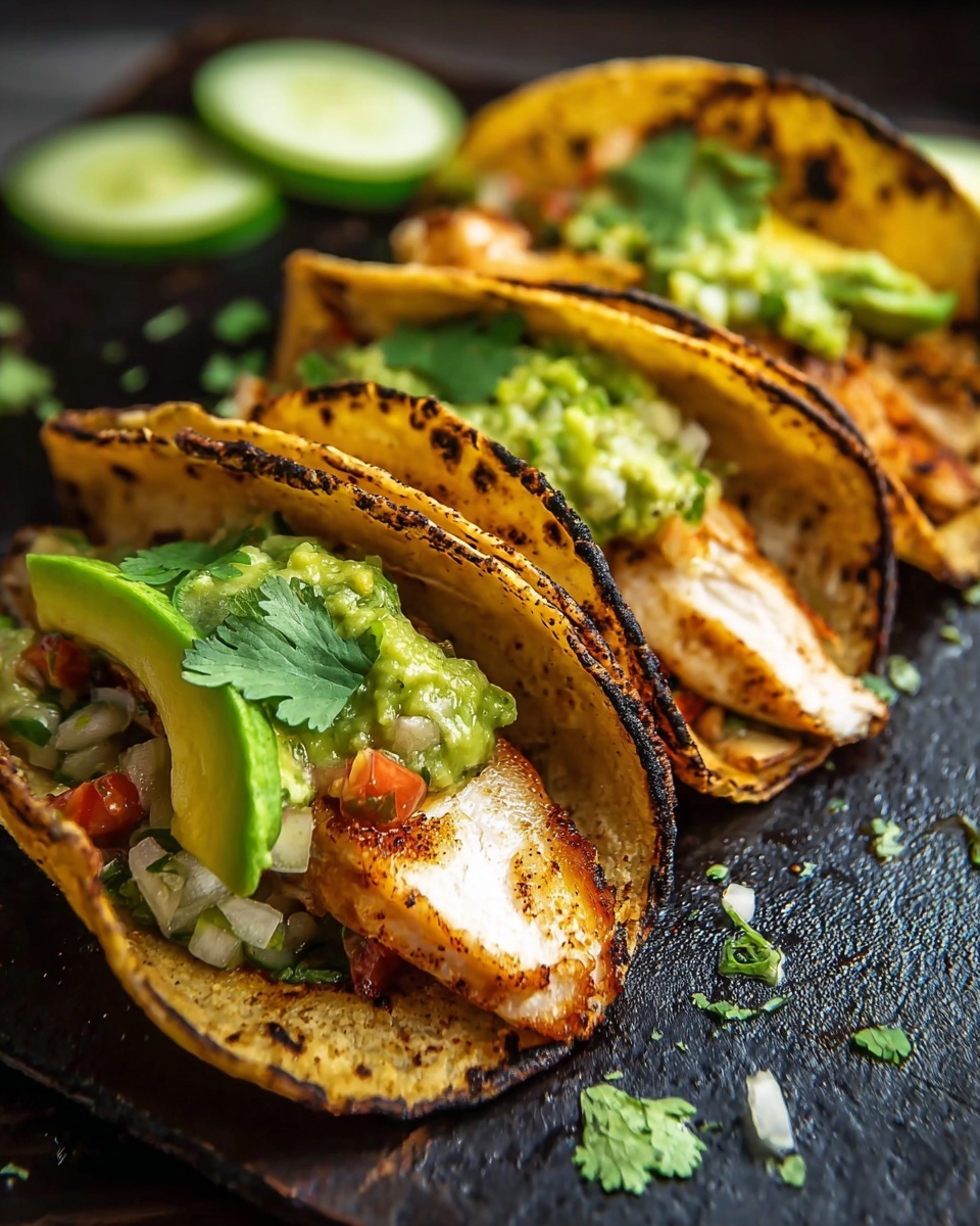 Crispy Poblano Chicken Tacos with Avocado-Jalapeño Salsa Recipe - Recipe Image