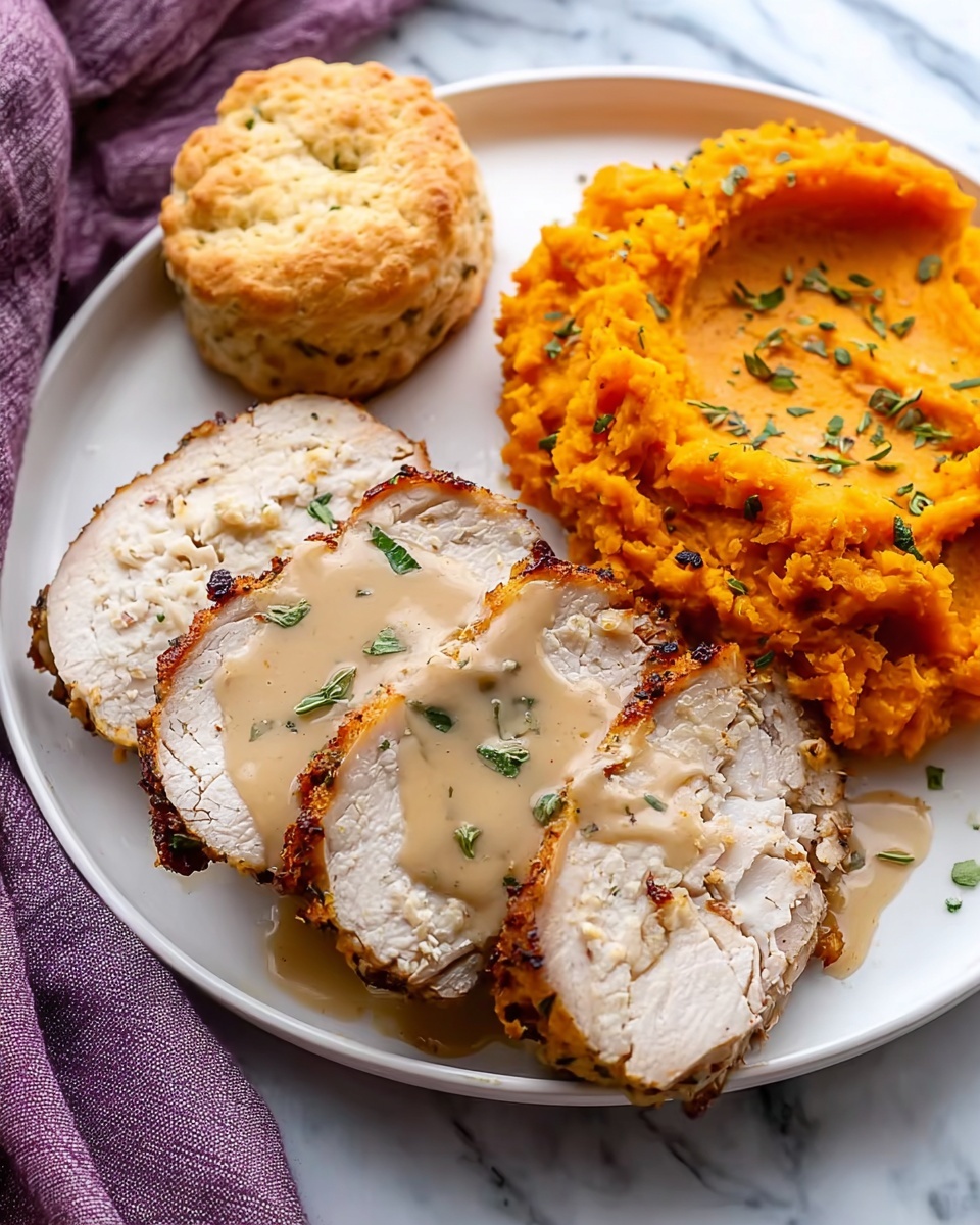 Applewood Smoked Turkey Breast with Cider Bourbon Gravy Recipe - Recipe Image