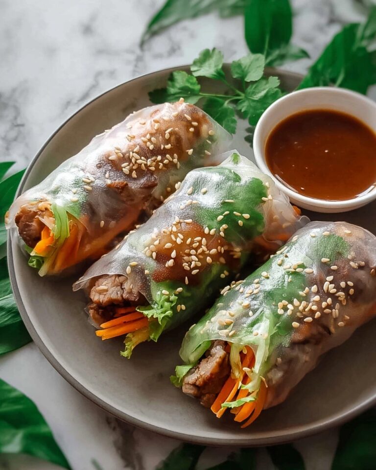 Beef Spring Rolls with Peanut Lime Sauce Recipe