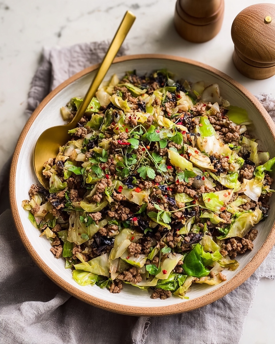 Ground Beef and Cabbage Skillet Recipe - Recipe Image