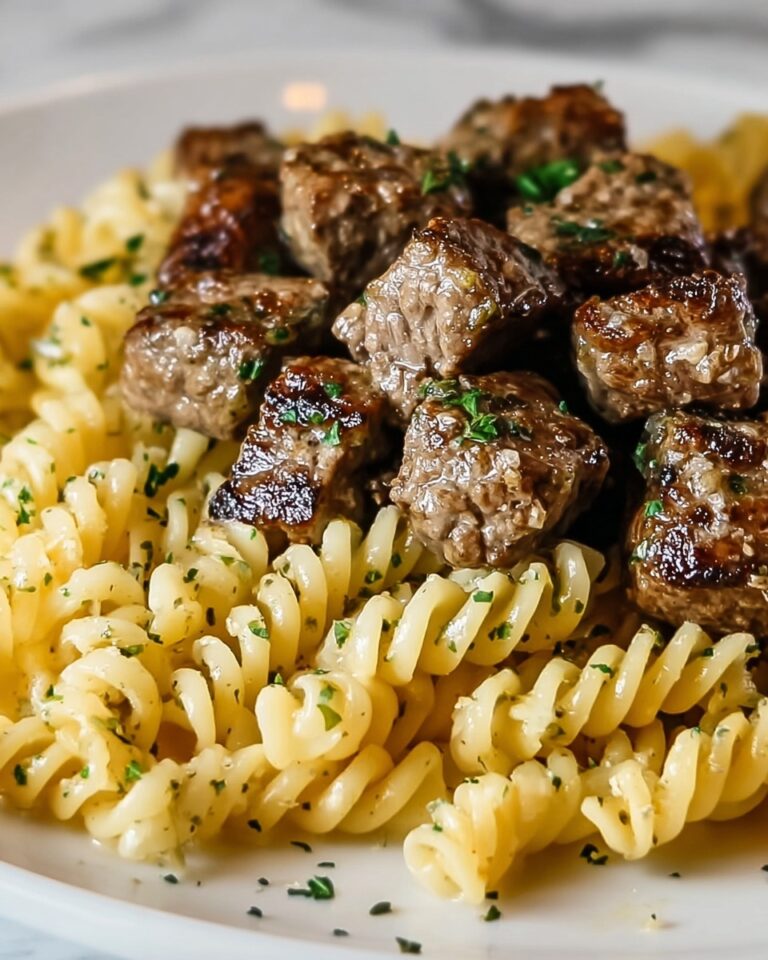 Sizzling Garlic Butter Steak Bites & Creamy Pepper Jack Pasta Recipe