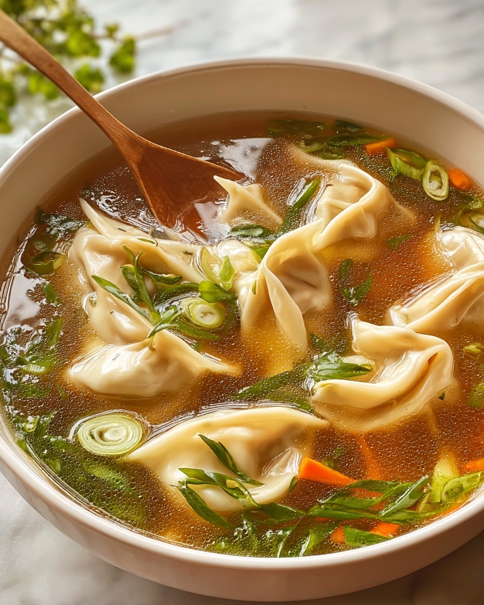 Potsticker Soup with Vegetables and Ginger Recipe - Recipe Image