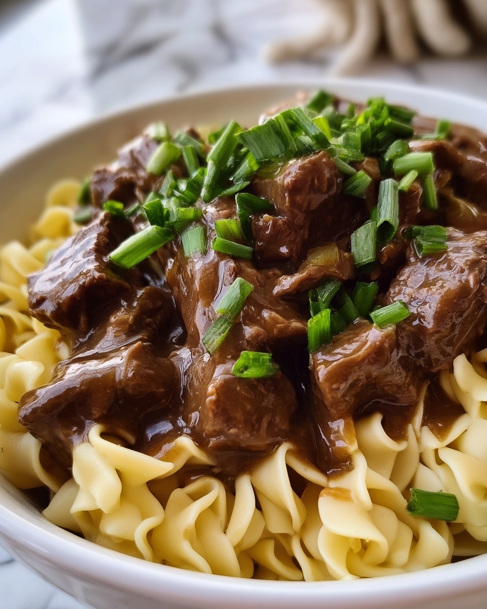 Crockpot Beef Tips & Noodles Recipe - Recipe Image