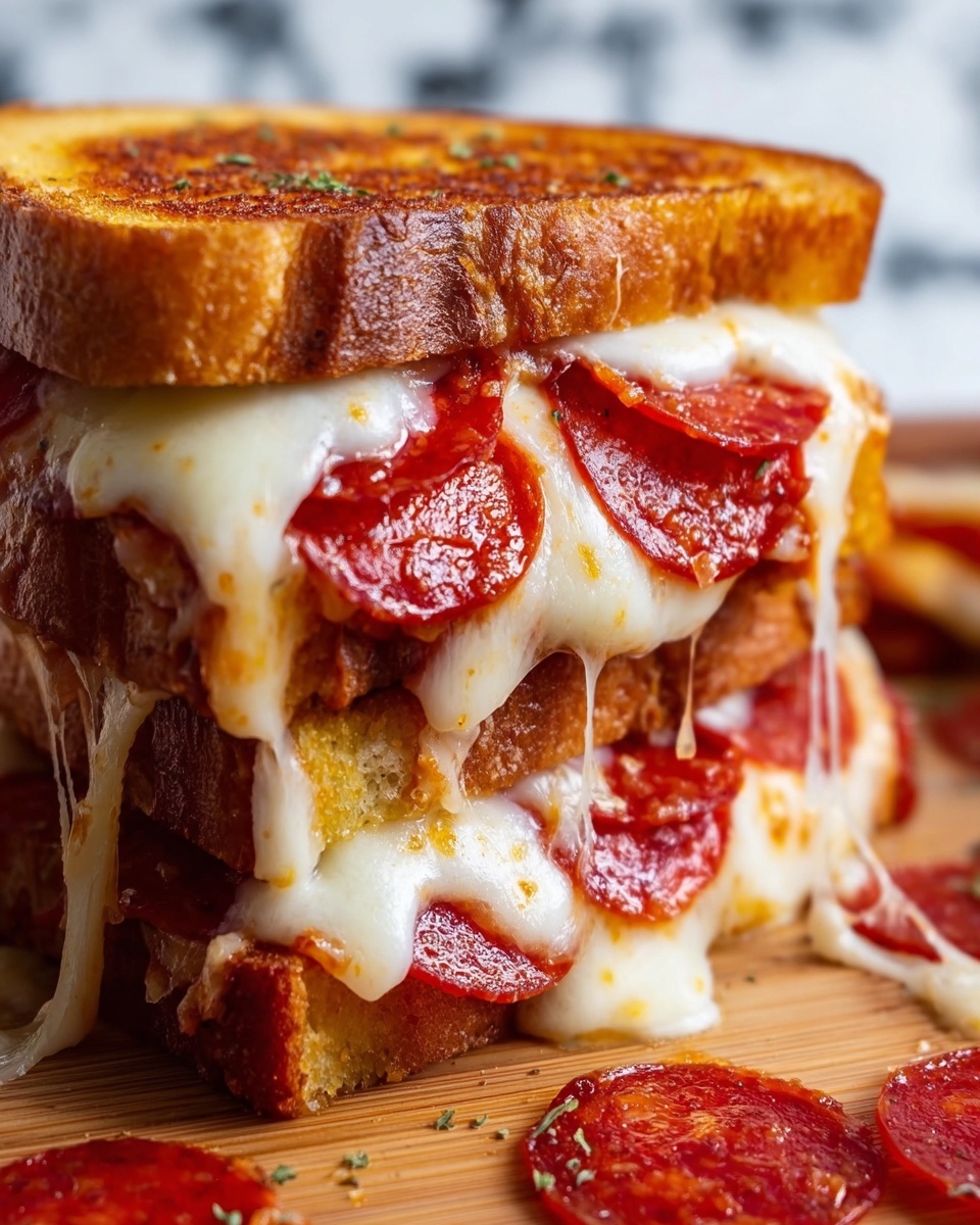 Pepperoni Pizza Grilled Cheese Recipe - Recipe Image