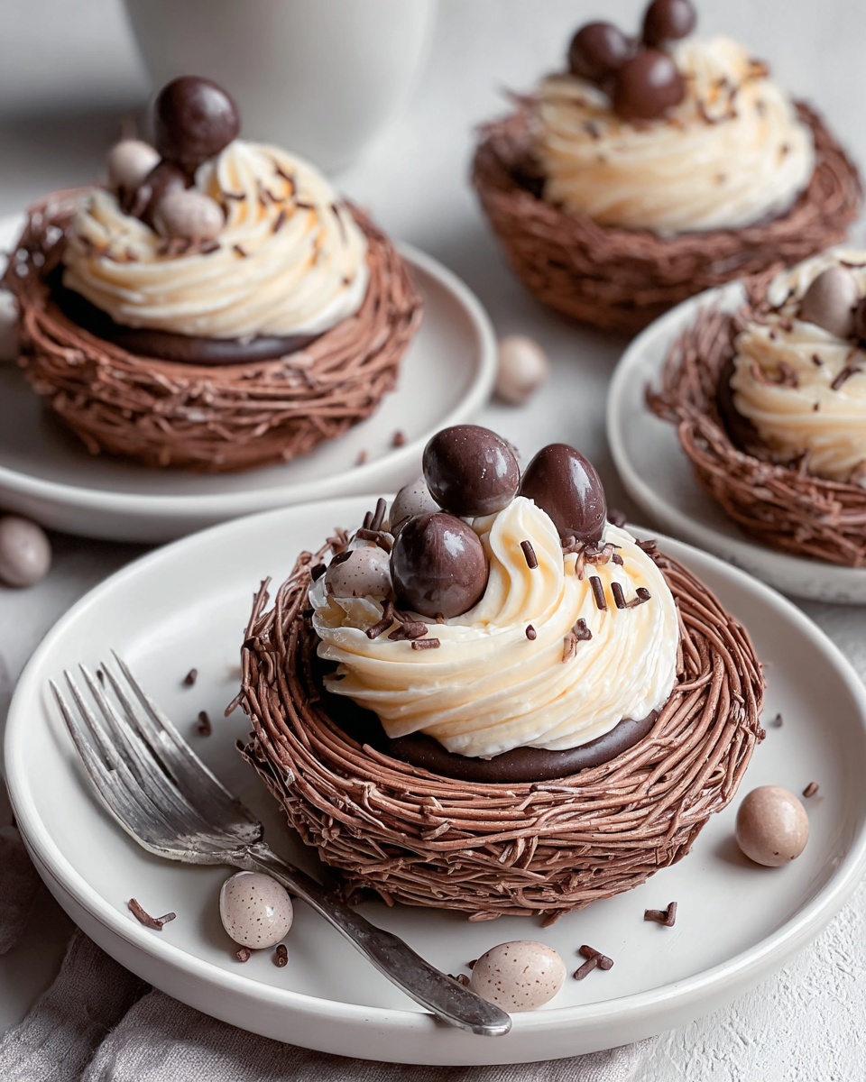 Delightful Chocolate Meringue Easter Nests Recipe - Recipe Image