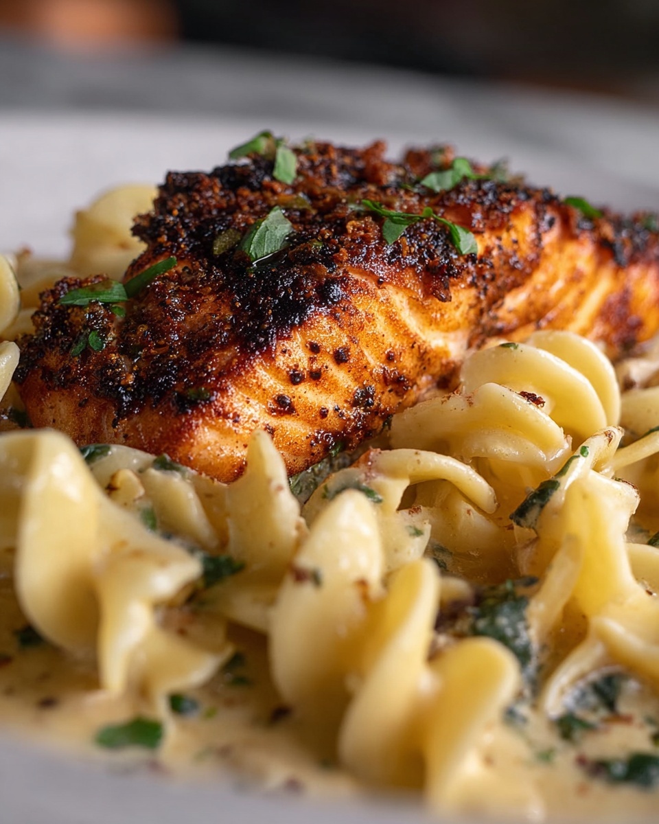 Tuscan Salmon and Mafaldine Pasta Recipe - Recipe Image