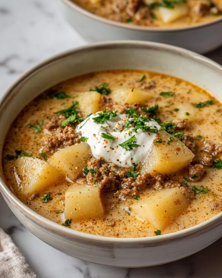 Cozy Potato & Hamburger Crockpot Soup Recipe