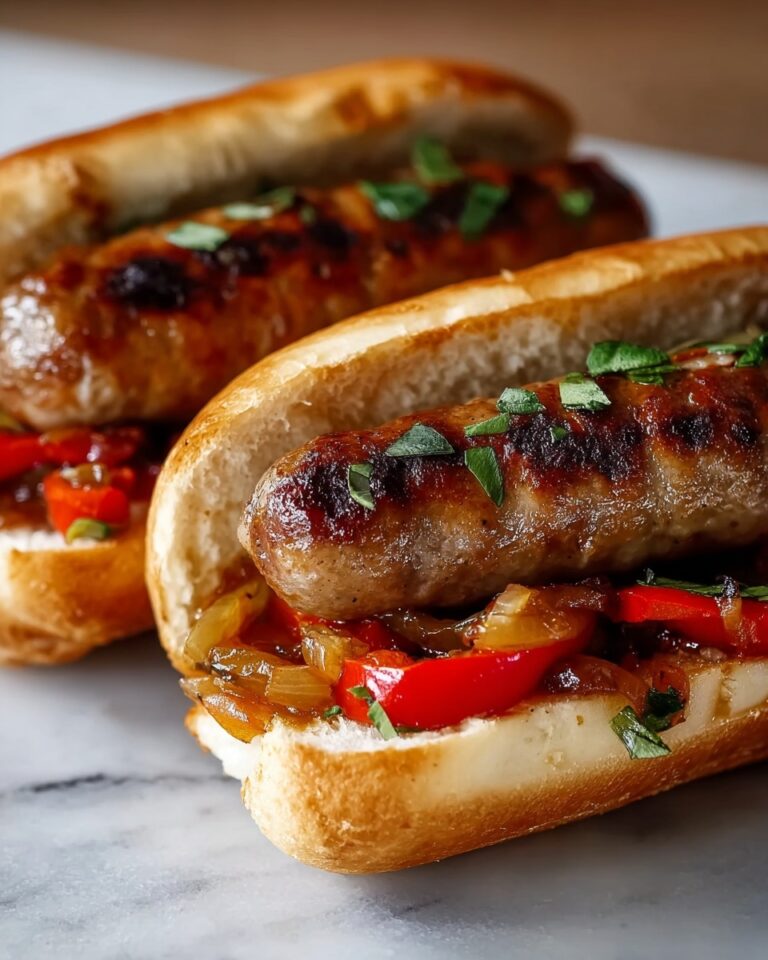 Grilled Sausage Sandwiches with Sautéed Peppers and Onions Recipe