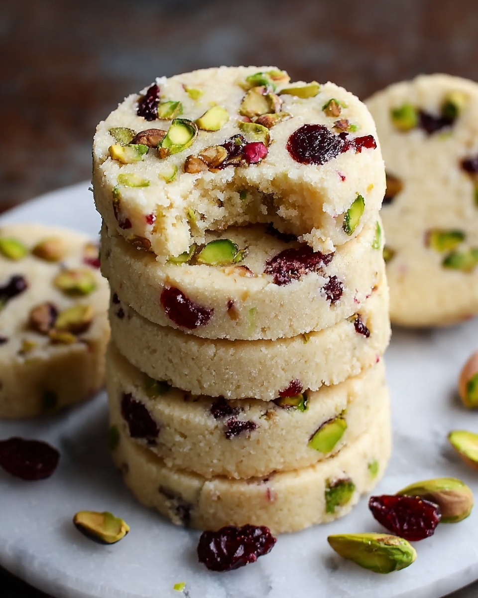 Cranberry Pistachio Shortbread Cookies Recipe - Recipe Image