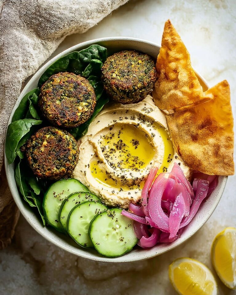 Spinach Falafel & Hummus Bowl Recipe