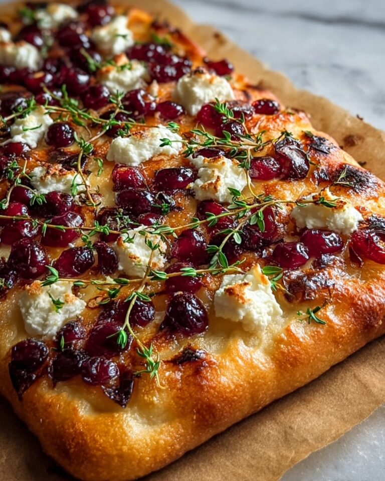 Rustic Cranberry & Balsamic Glazed Flatbread with Fresh Herbs Recipe
