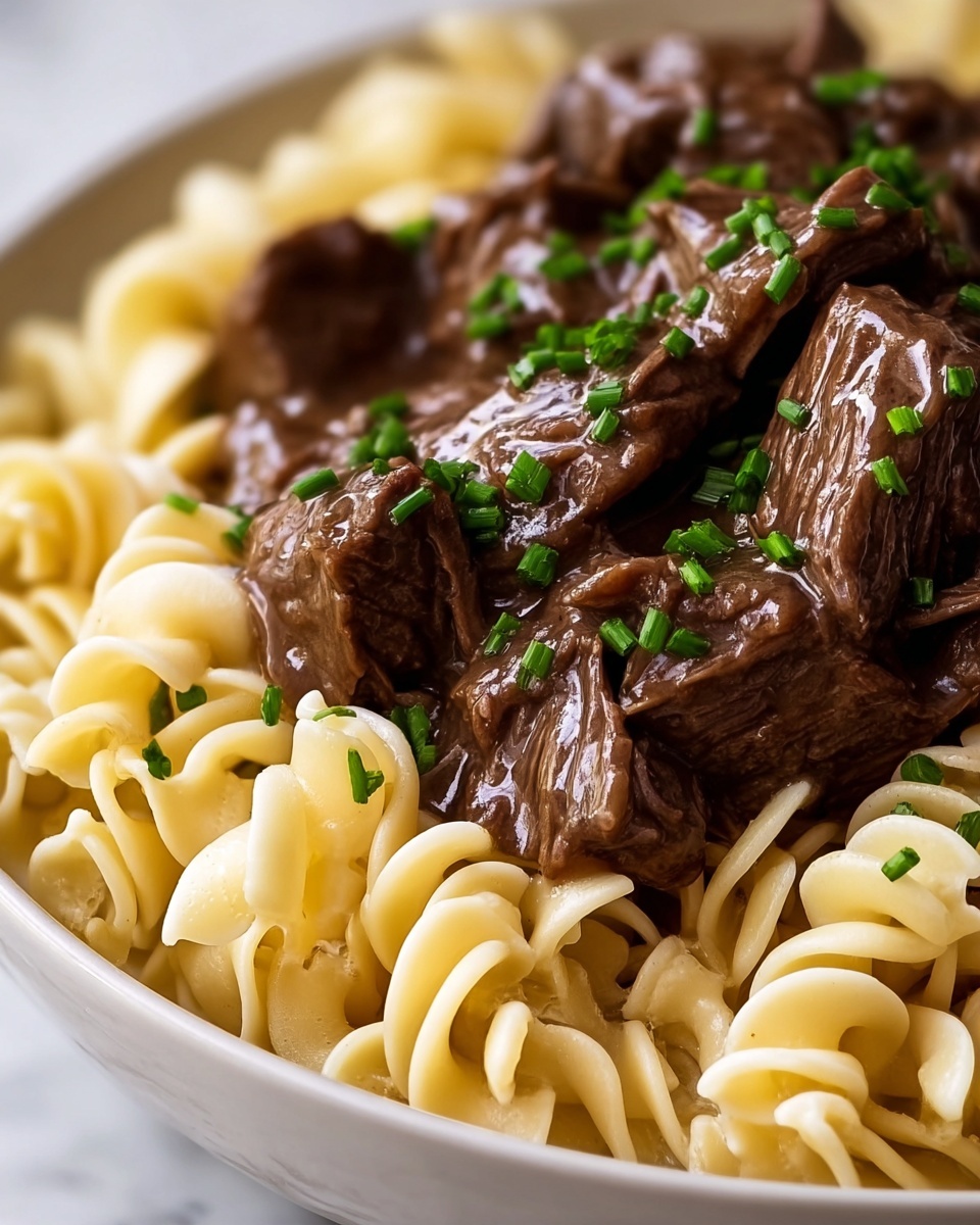 Crockpot Beef Tips & Noodles Recipe - Recipe Image