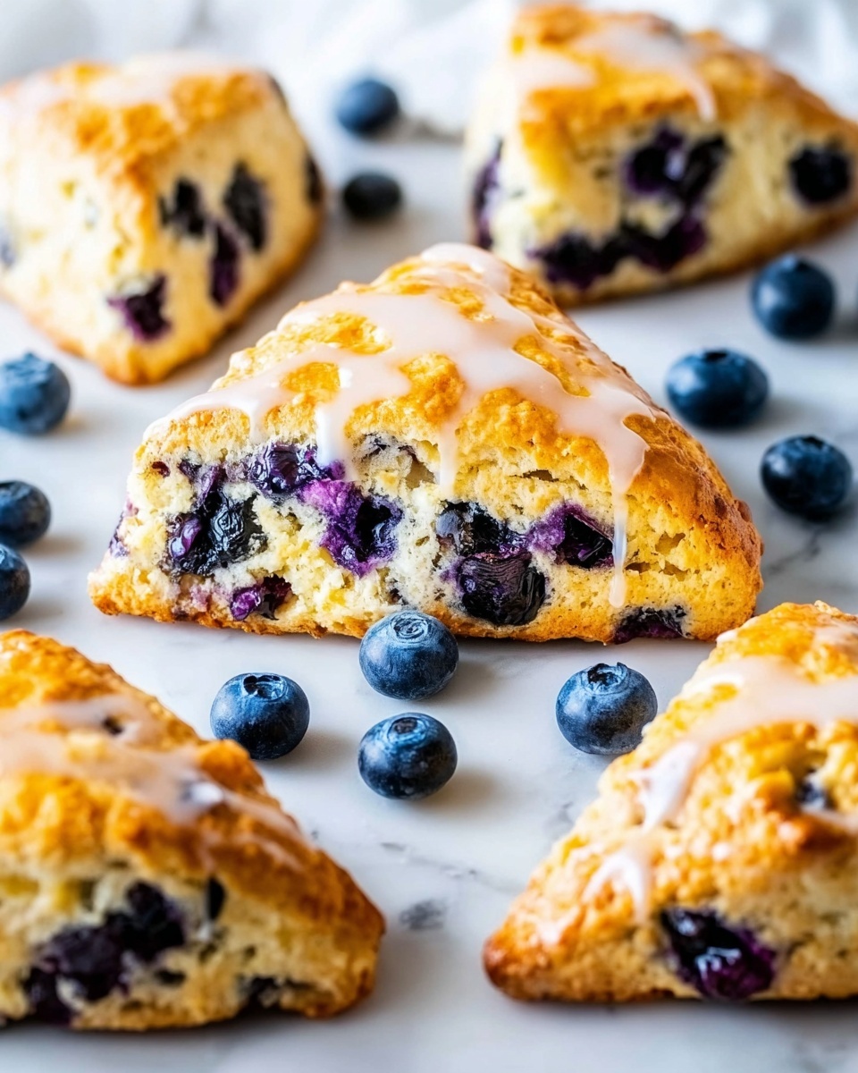 Lemon Blueberry Scones with Lemon Glaze Recipe - Recipe Image