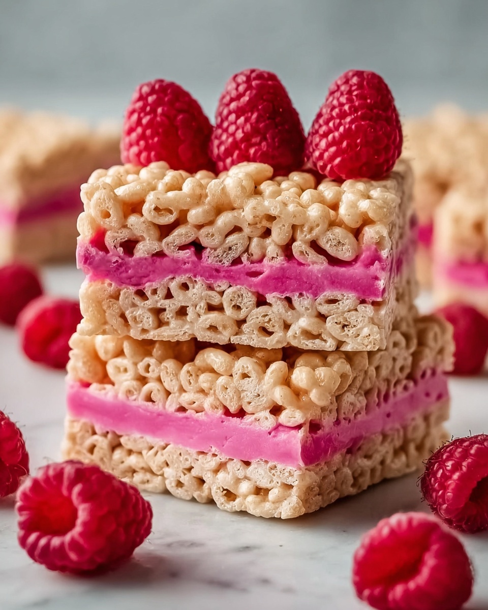 Raspberry and White Chocolate Rice Krispie Bars Recipe - Recipe Image