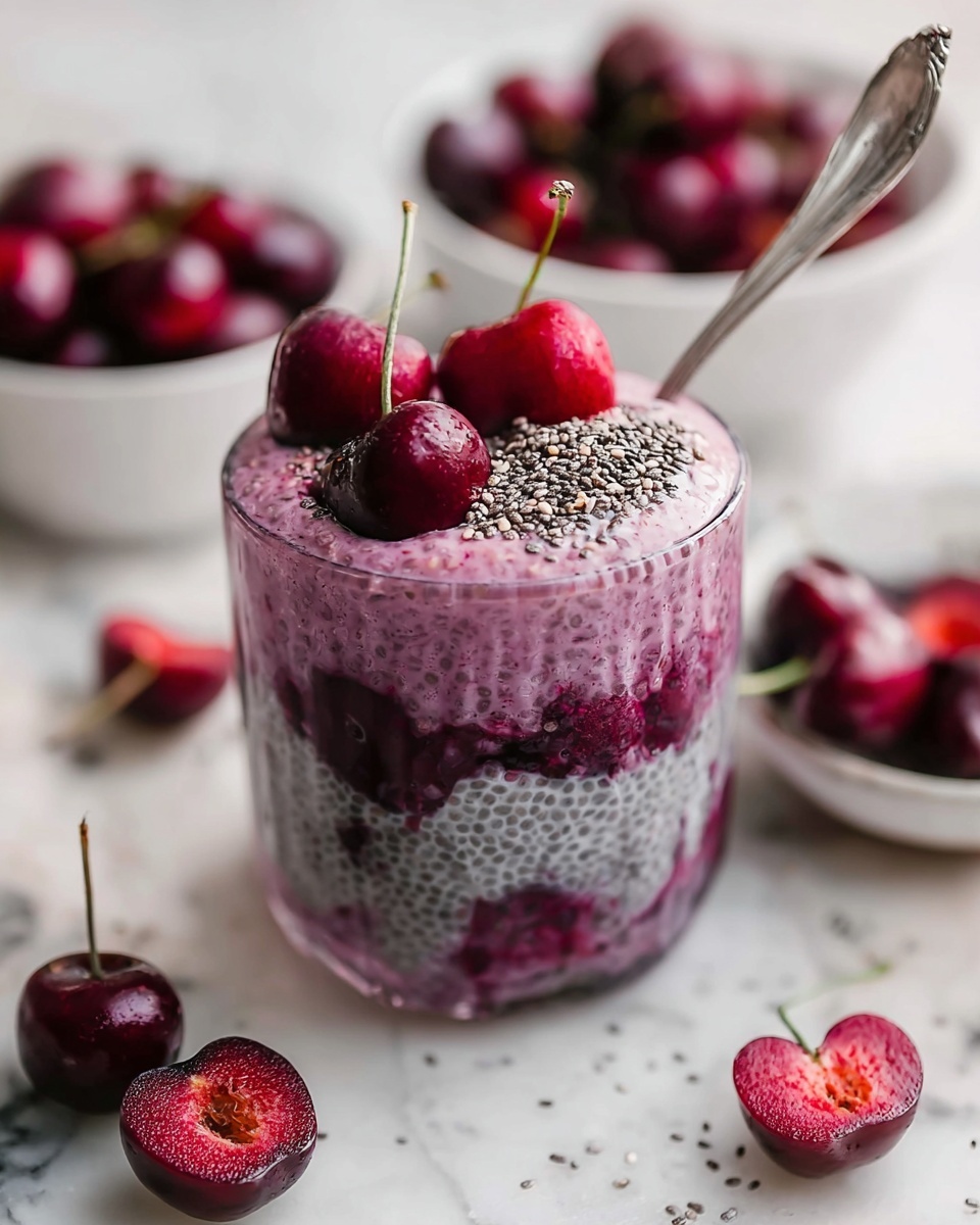 Cherry Chia Pudding with Fresh Cherry Topping Recipe - Recipe Image