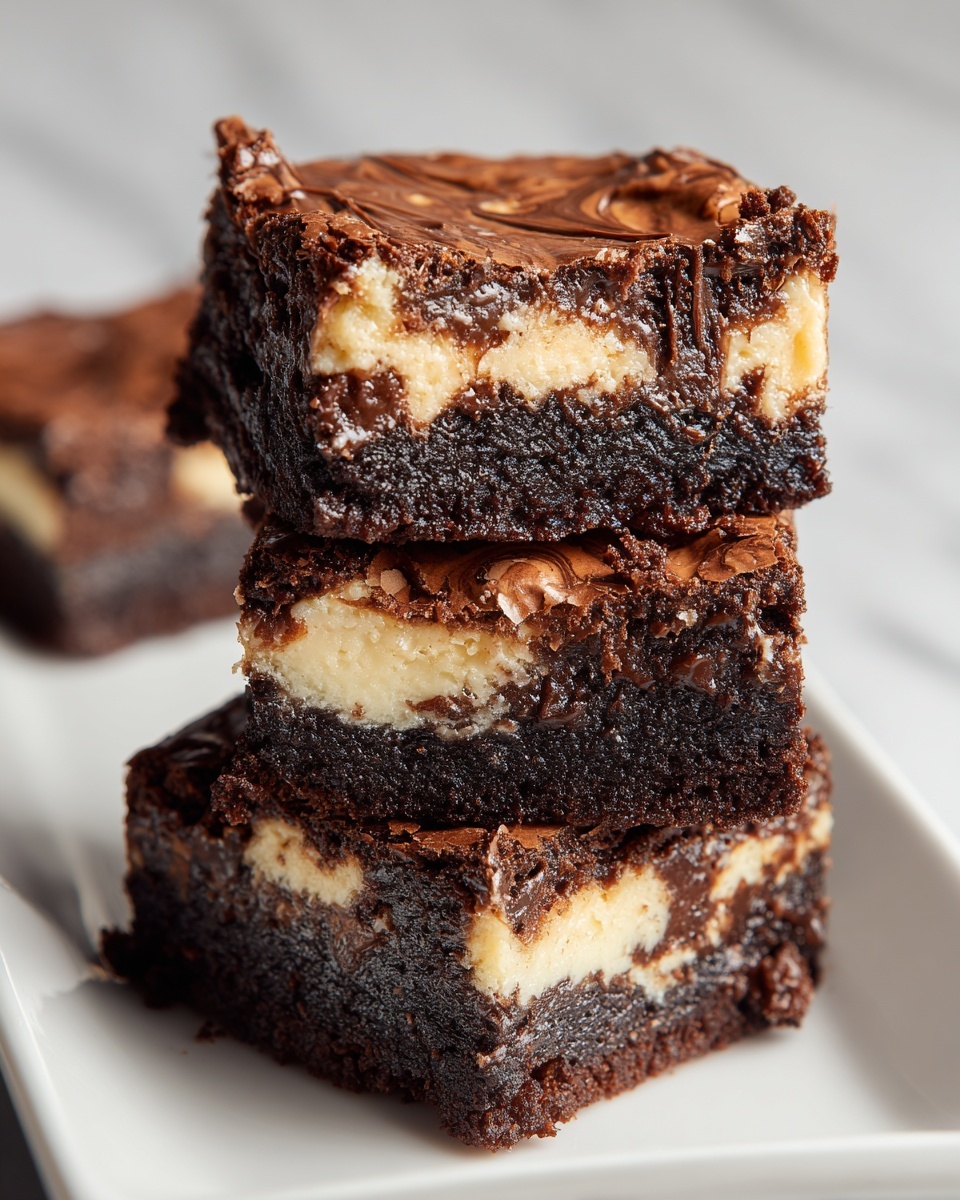 Caramel Cheesecake Nutella Brownies Recipe - Recipe Image