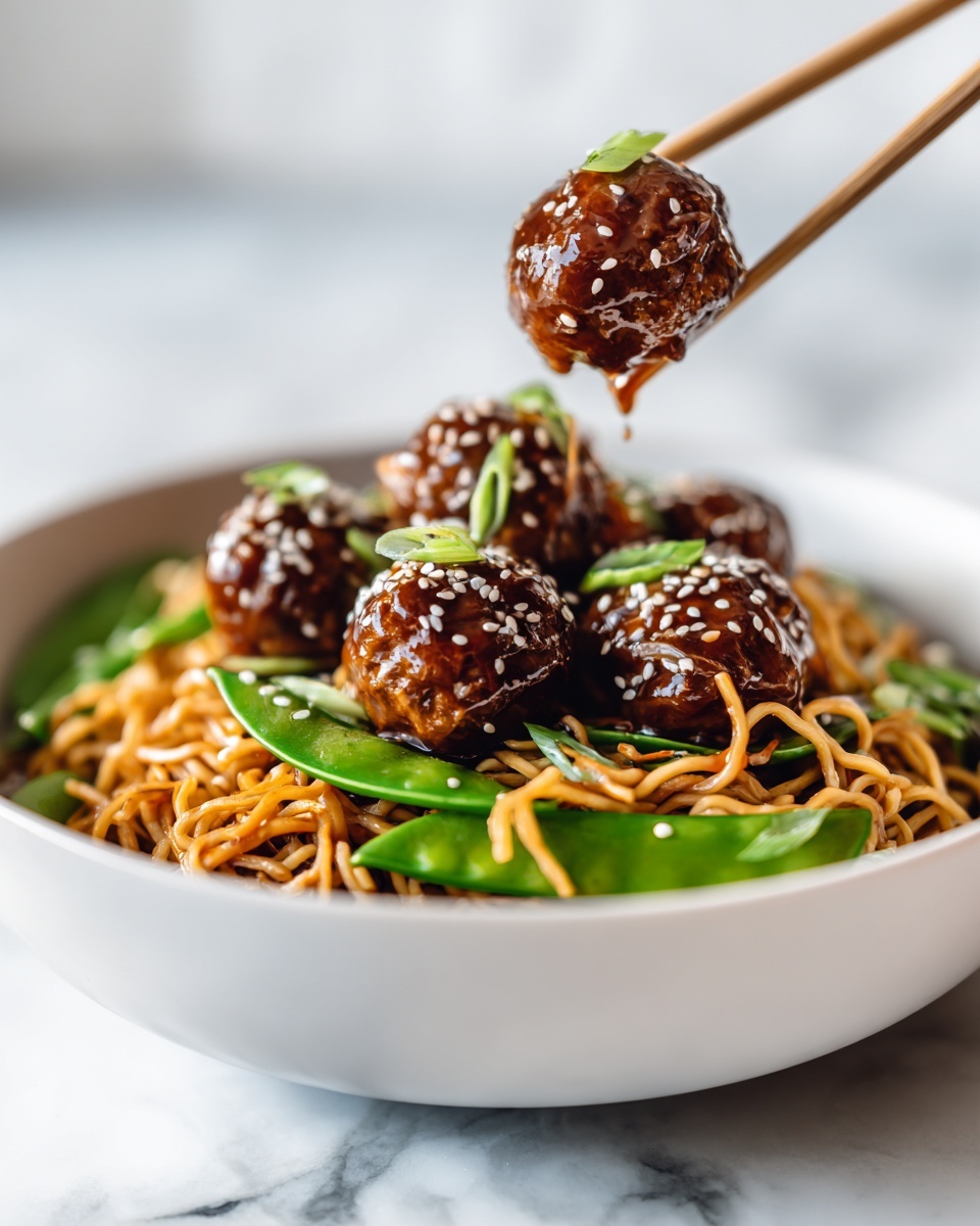 Asian Meatballs with Yakisoba Recipe - Recipe Image