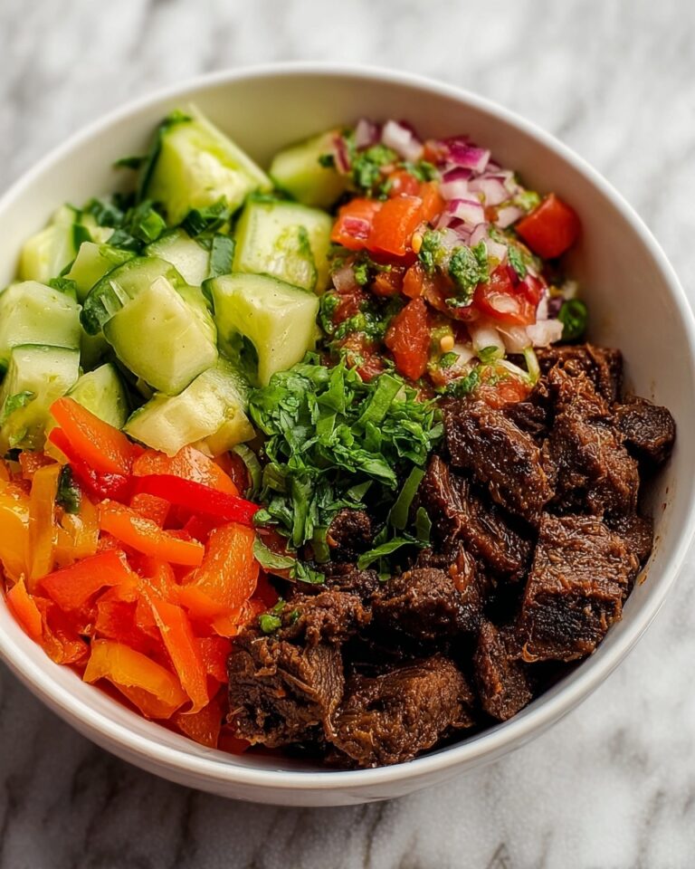 Beef Bowl with Veggies and Pico de Gallo Recipe