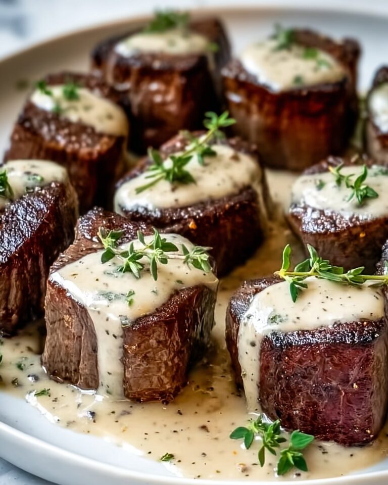 Garlic Butter Steak Bites with Parmesan Cream Sauce Recipe