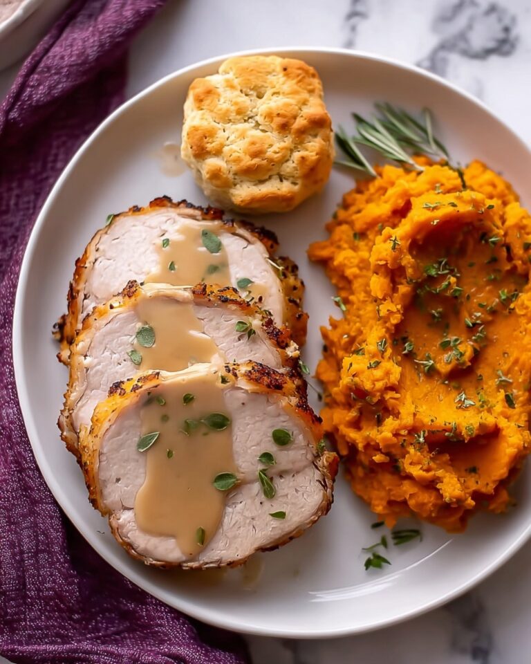 Applewood Smoked Turkey Breast with Cider Bourbon Gravy Recipe