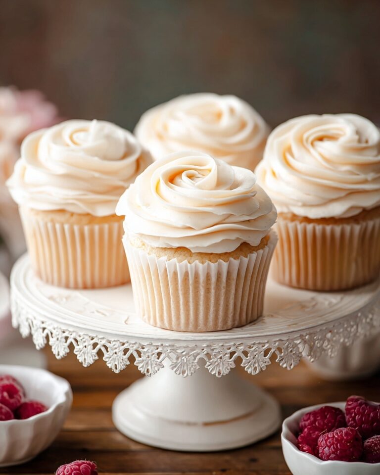 Almond Wedding Cake Cupcakes with Raspberry Filling Recipe