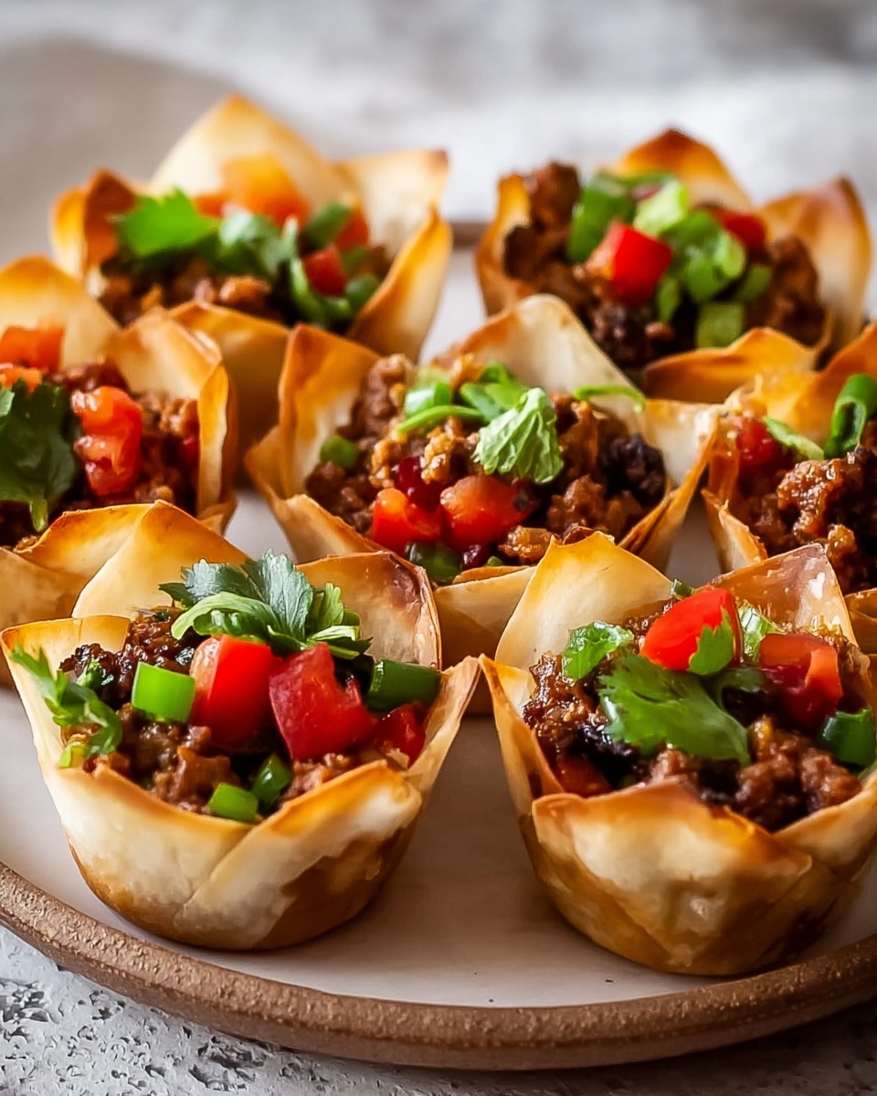 Wonton Taco Cups Recipe - Recipe Image
