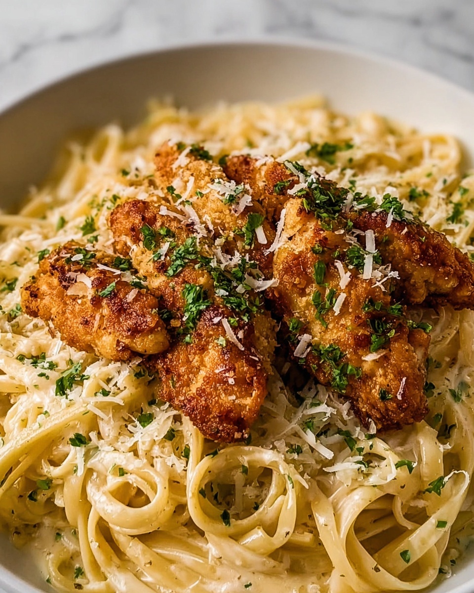 Lemon Garlic Butter Chicken with Creamy Parmesan Linguine Recipe - Recipe Image