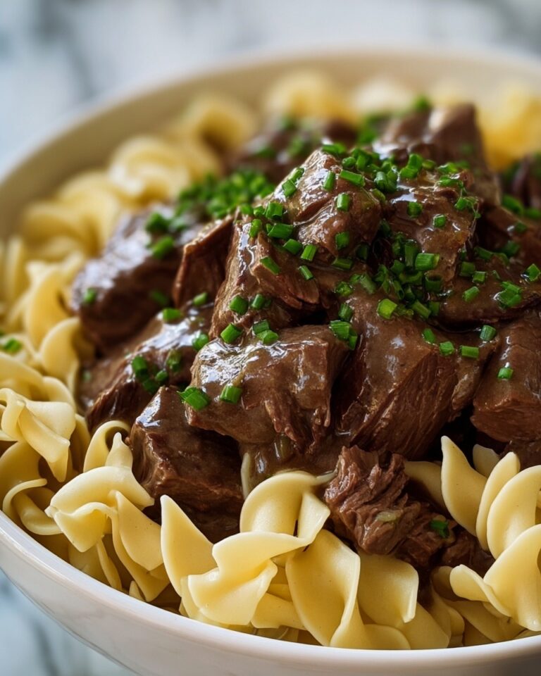 Crockpot Beef Tips & Noodles Recipe