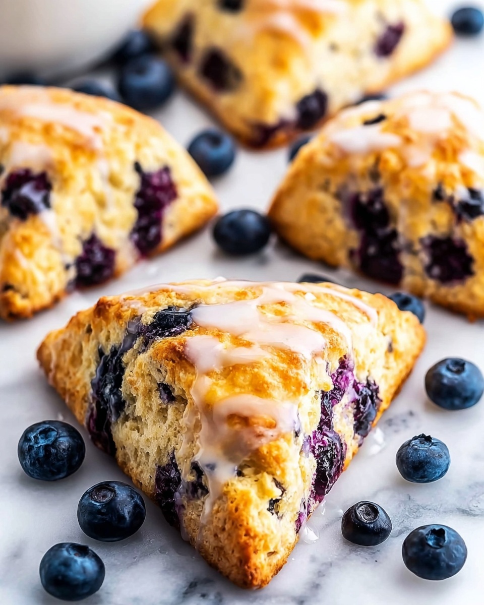 Lemon Blueberry Scones with Lemon Glaze Recipe - Recipe Image