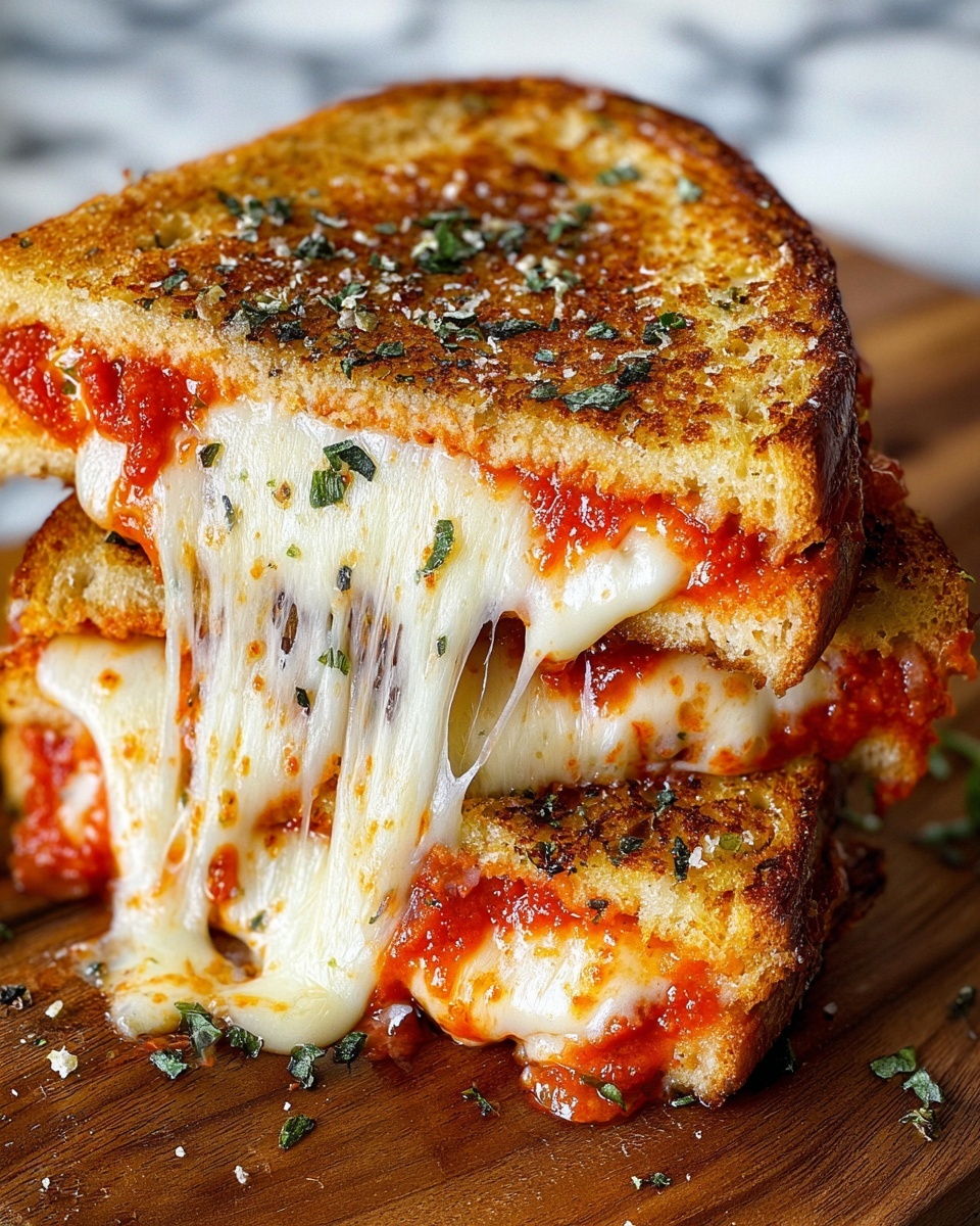 Garlic Parmesan Pizza Grilled Cheese Recipe - Recipe Image