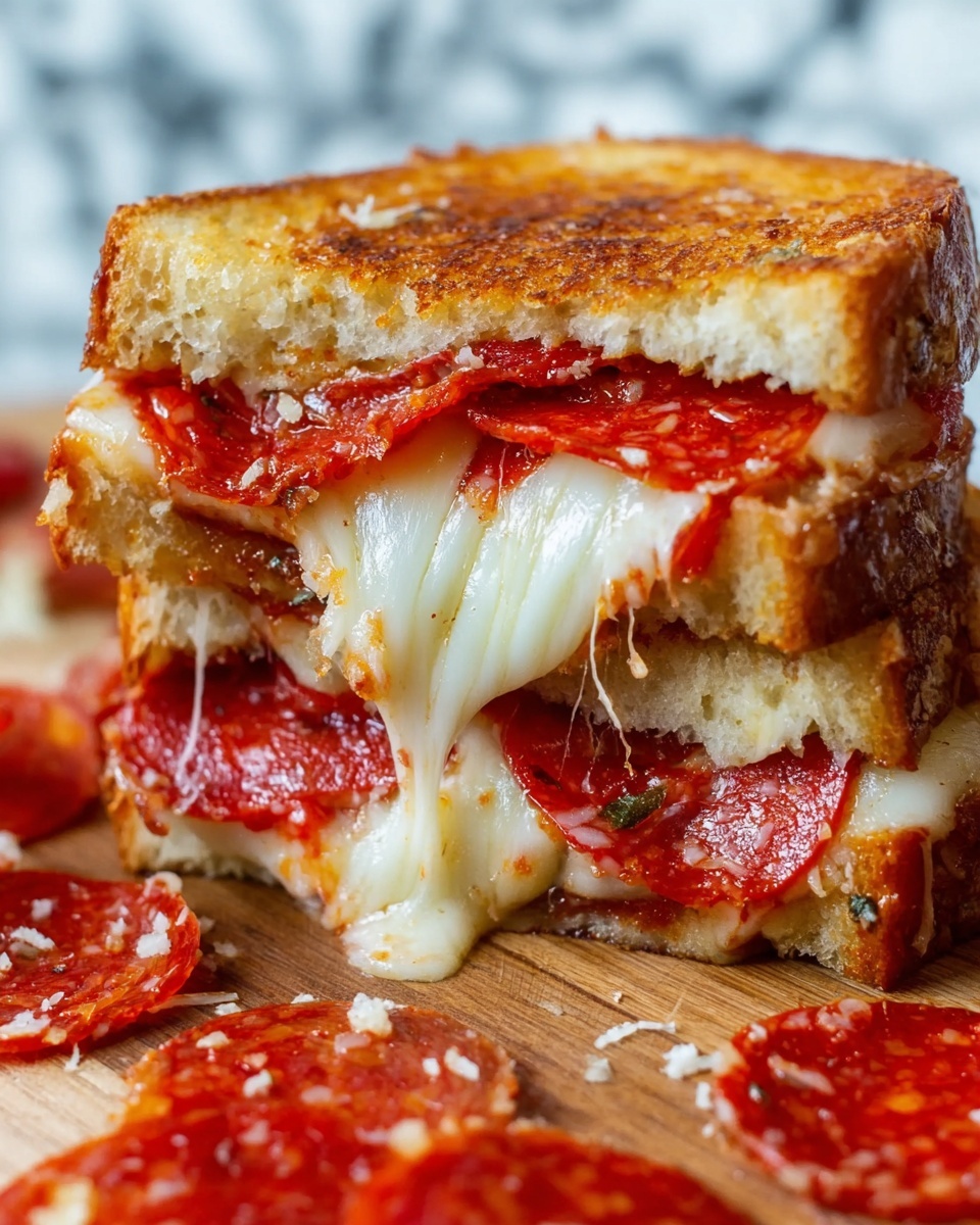 Pepperoni Pizza Grilled Cheese Recipe - Recipe Image