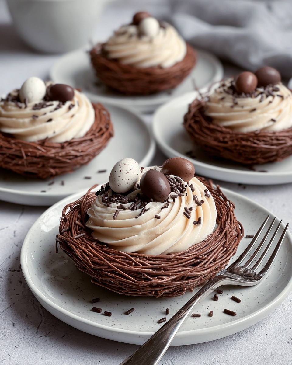Delightful Chocolate Meringue Easter Nests Recipe - Recipe Image