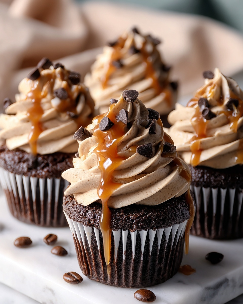 Chocolate Espresso Cupcakes with Salted Caramel Buttercream Recipe - Recipe Image