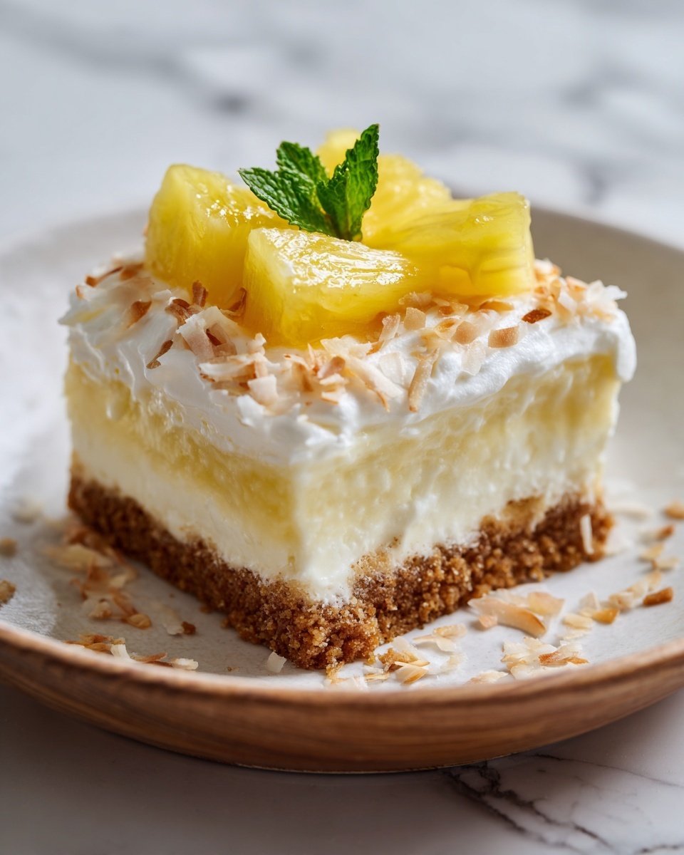 Coconut Pineapple Cheesecake Dessert Recipe - Recipe Image