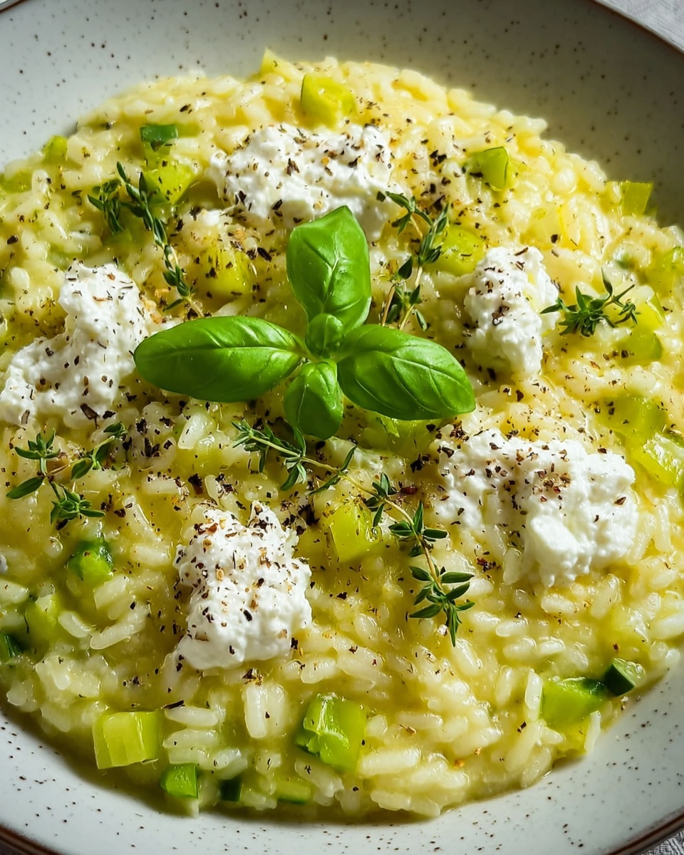 Basil, Leek & Goat Cheese Risotto Recipe - Recipe Image